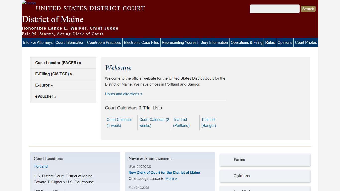 District of Maine | United States District Court